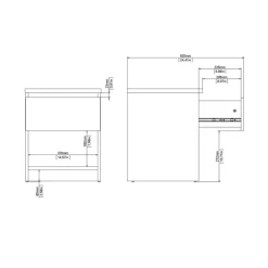 Nachtkastje Luna Eiken - 41x50x40 cm