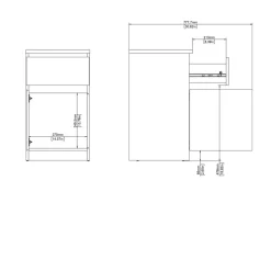 Nachtkastje Luna Eiken - 41x71x40 cm