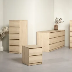 Nachtkastje Luna Eiken - 41x50x50 cm