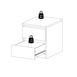 Nachtkastje Luna Eiken - 41x50x50 cm