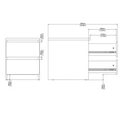 Nachtkastje Luna Eiken - 41x50x50 cm