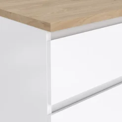 Nachtkastje Luna Hoogglans Wit - 41x71x40 cm