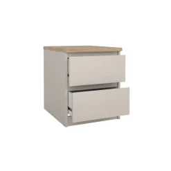 Nachtkastje Luna Taupe / Eiken - 41x50x50 cm