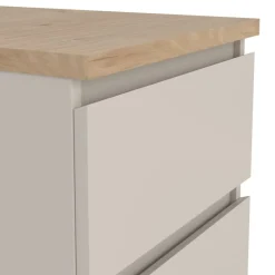 Nachtkastje Luna Taupe / Eiken - 41x50x50 cm