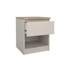 Nachtkastje Luna Taupe / Eiken - 41x50x40 cm