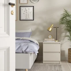 Nachtkastje Luna Taupe - 41x50x50 cm