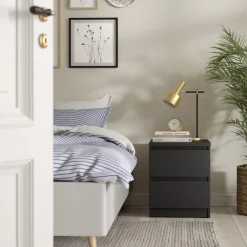 Nachtkastje Luna Zwart - 41x50x50 cm