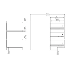 Nachtkastje Luna Zwart - 41x71x50 cm