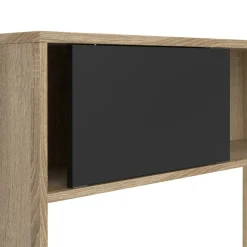 Opzetkast Boston Eiken / Zwart - 123x65x24 cm