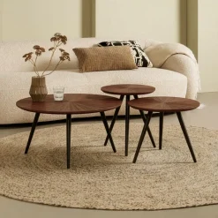 Salontafel Meti Bruin - set 3 stuks