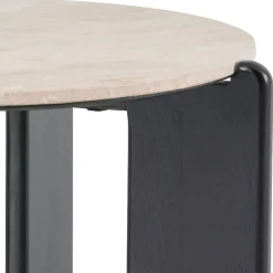 Salontafel Mosly Beige / Zwart - Ø 80 cm
