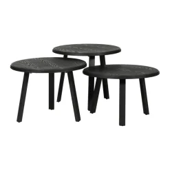 Salontafel Reims Zwart - set 3 stuks