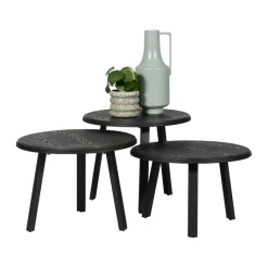 Salontafel Reims Zwart - set 3 stuks