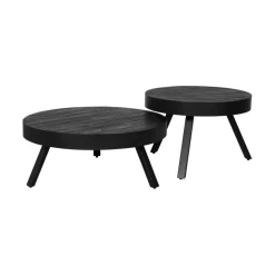Salontafel Rennes Zwart - set 2 stuks