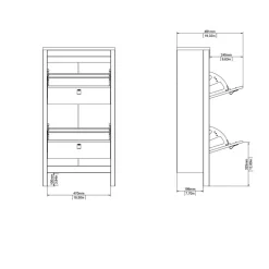 Schoenenkast Dallas Eiken - 54x103x25 cm