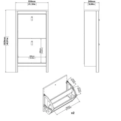 Schoenenkast Dallas Eiken - 54x103x25 cm