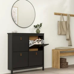 Schoenenkast Dallas Zwart - 103x103x25 cm