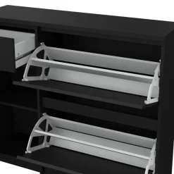 Schoenenkast Luna Zwart - 109x93x32 cm