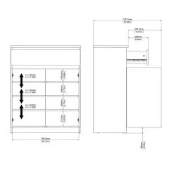Schoenenkast Luna Zwart - 81x101x40 cm