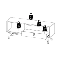 TV-meubel Denver Eiken - 150x60x40 cm