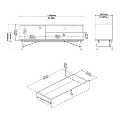 TV-meubel Denver Eiken - 150x60x40 cm
