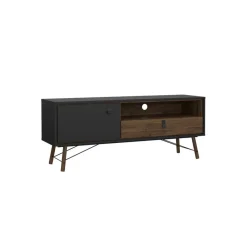 TV-meubel Denver Zwart / Walnoot - 150x60x40 cm