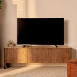 TV-Meubel Liam Bruin / Marmer - 175x55x40 cm