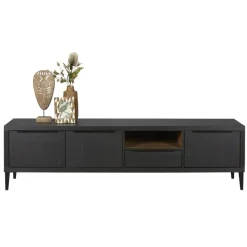 TV-meubel Zwanenburg Zwart - 192x52x48 cm