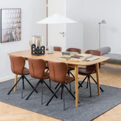 Uitschuifbare Eettafel Saga Naturel - 180/219x90 cm