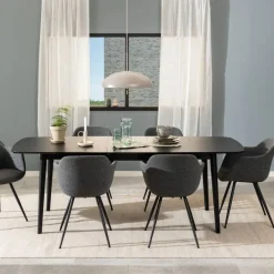 Uitschuifbare Eettafel Saga Zwart - 180/219x90 cm