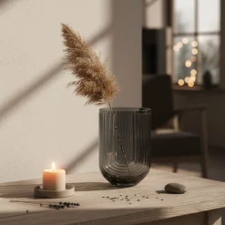 Vaas Mia Donkergrijs - 24 cm hoog