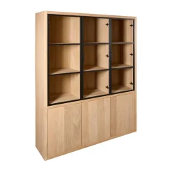 Vitrinekast Chester Naturel - 155x214x40 cm