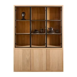 Vitrinekast Chester Naturel - 155x214x40 cm