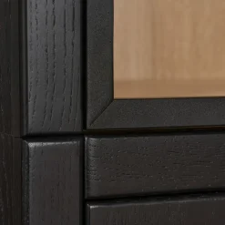 Vitrinekast Chester Zwart - 205x214x40 cm