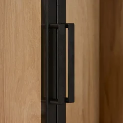 Vitrinekast Chester Zwart - 205x214x40 cm