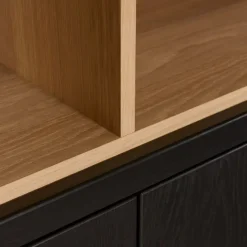 Vitrinekast Chester Zwart - 155x214x40 cm