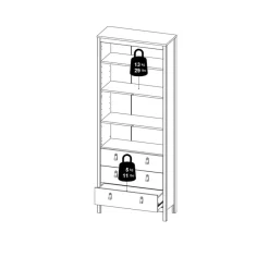 Vitrinekast Dallas Eiken - 79x199x33 cm