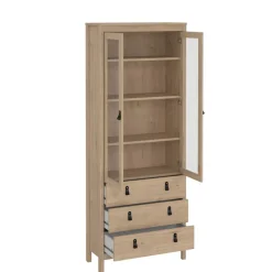 Vitrinekast Dallas Eiken - 79x199x33 cm