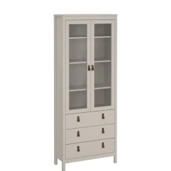 Vitrinekast Dallas Taupe - 79x199x33 cm