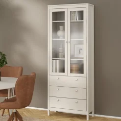 Vitrinekast Dallas Taupe - 79x199x33 cm