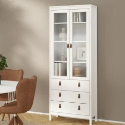 Vitrinekast Dallas Wit - 79x199x33 cm