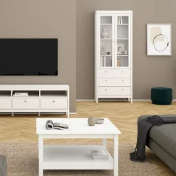 Vitrinekast Dallas Wit - 79x199x33 cm