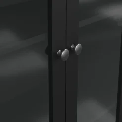 Vitrinekast Dallas Zwart - 79x199x33 cm