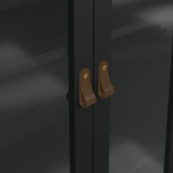 Vitrinekast Dallas Zwart - 79x199x33 cm