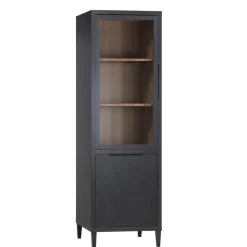 Vitrinekast Zwanenburg Zwart - 67x212x48 cm