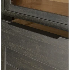 Vitrinekast Zwanenburg Zwart - 67x212x48 cm