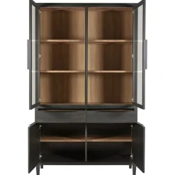 Vitrinekast Zwanenburg Zwart - 125x212x48 cm