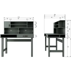 VTwonen Bureau Stage Groen - 110x122x58 cm
