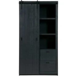 VTwonen Wandkast Barn Zwart - 122x230x37 cm