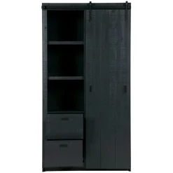 VTwonen Wandkast Barn Zwart - 122x230x37 cm